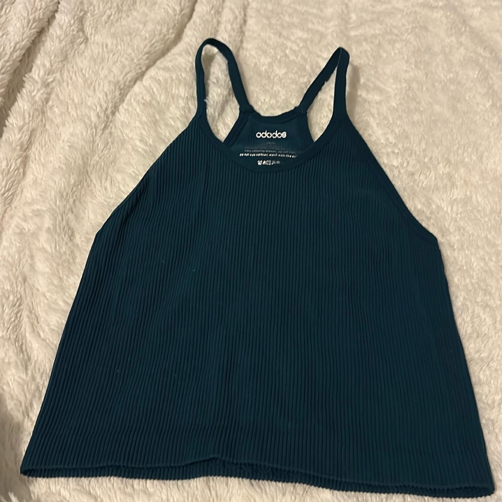 Ododos Navy Ribbed Longline Bralette Crop Top Tank Top 00s Retro Athleisure M/L